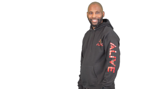 Men's Black Long Sleeve Alive Hoodie