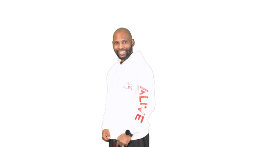 Men's White Long Sleeve Alive Hoodie